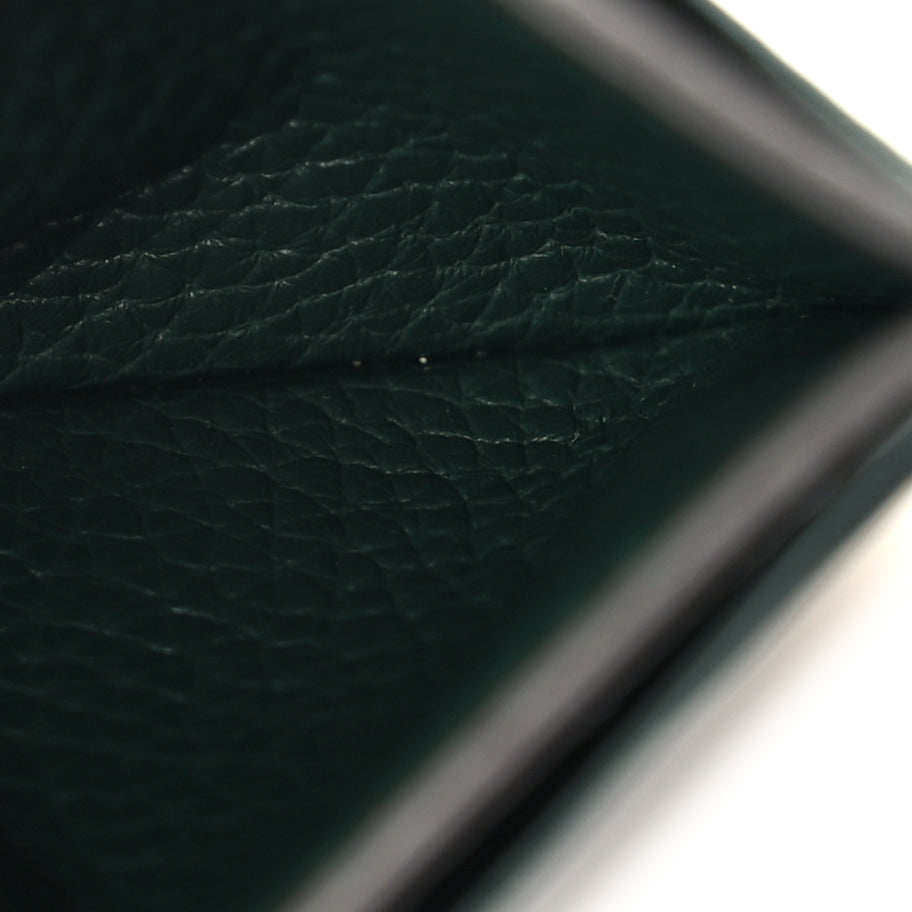 Gucci Grainy Calfskin Half Horsebit Card Case Vintage Green Image 7