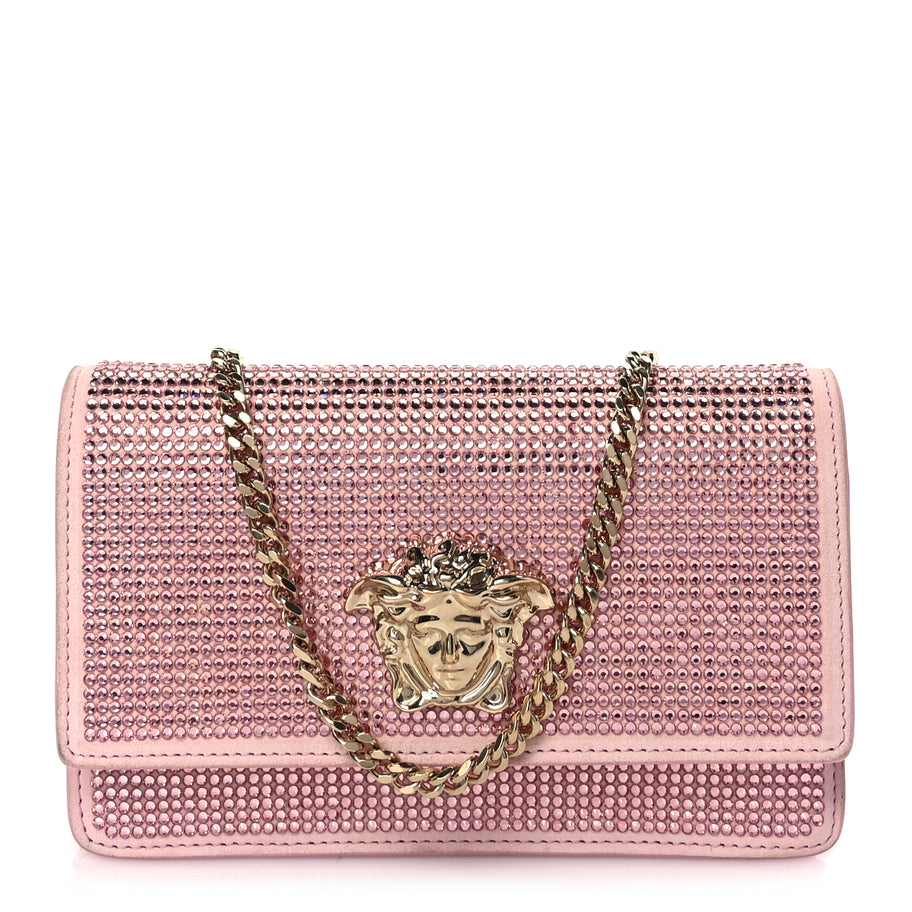 Versace Vitello Crystal Palazzo Evening Bag Pink Image 1