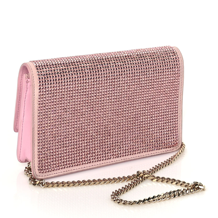 Versace Vitello Crystal Palazzo Evening Bag Pink Image 2