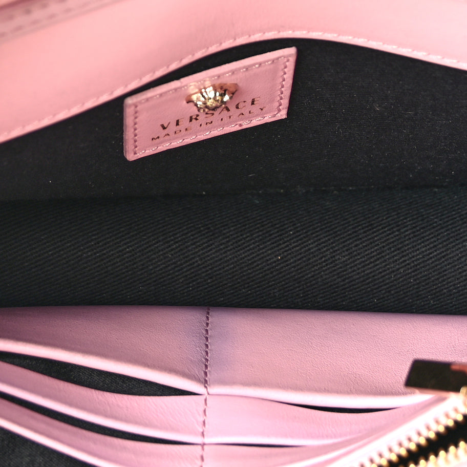 Versace Vitello Crystal Palazzo Evening Bag Pink Image 4