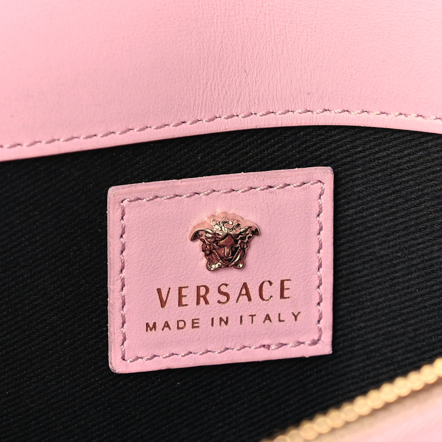 Versace Vitello Crystal Palazzo Evening Bag Pink Image 5