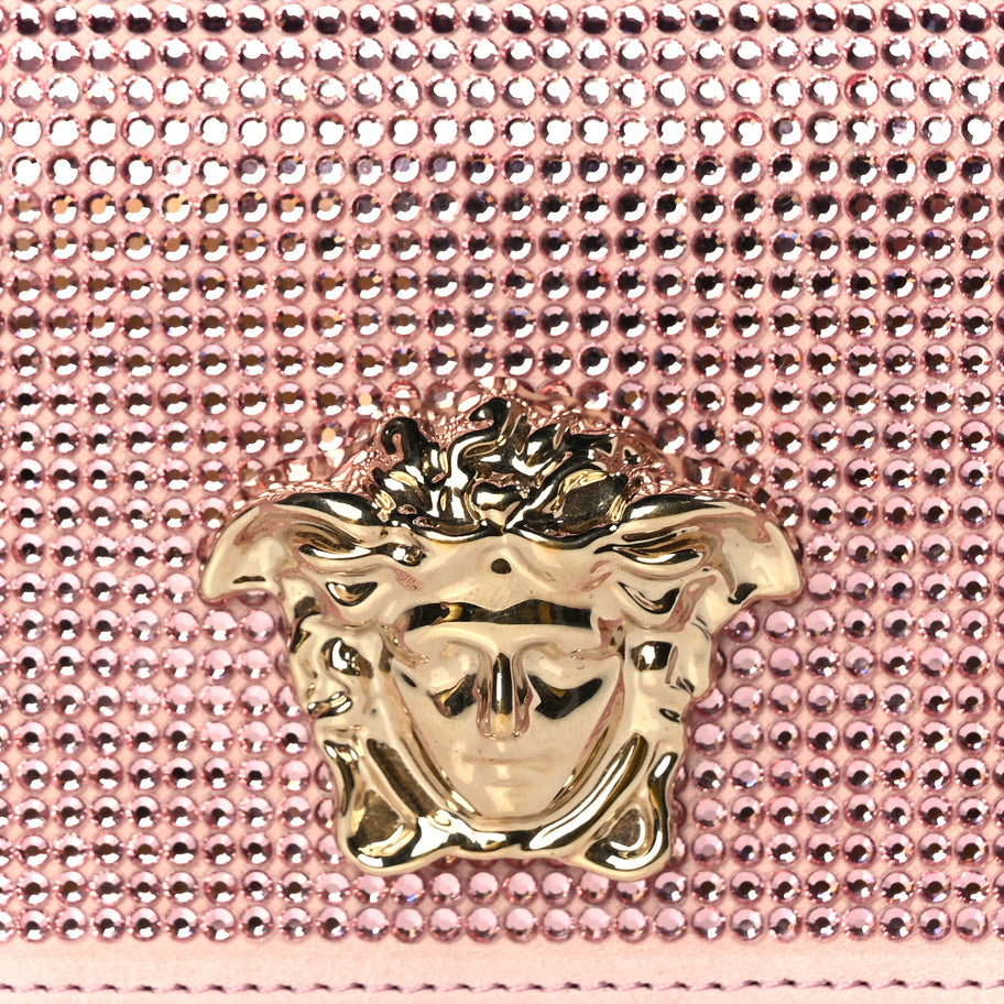 Versace Vitello Crystal Palazzo Evening Bag Pink Image 6