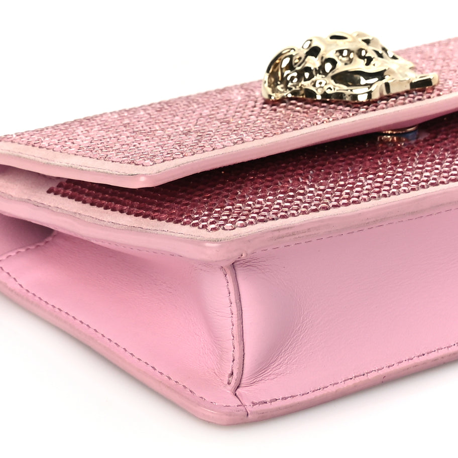Versace Vitello Crystal Palazzo Evening Bag Pink Image 7