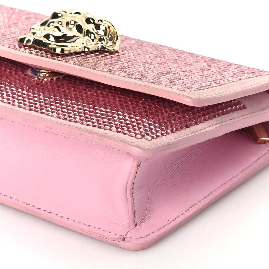 Versace Vitello Crystal Palazzo Evening Bag Pink Image 8