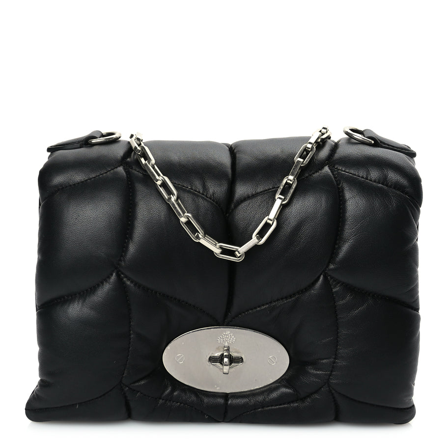 Mulberry Nappa Pillow Quilted Little Softie Bag Black Image 1