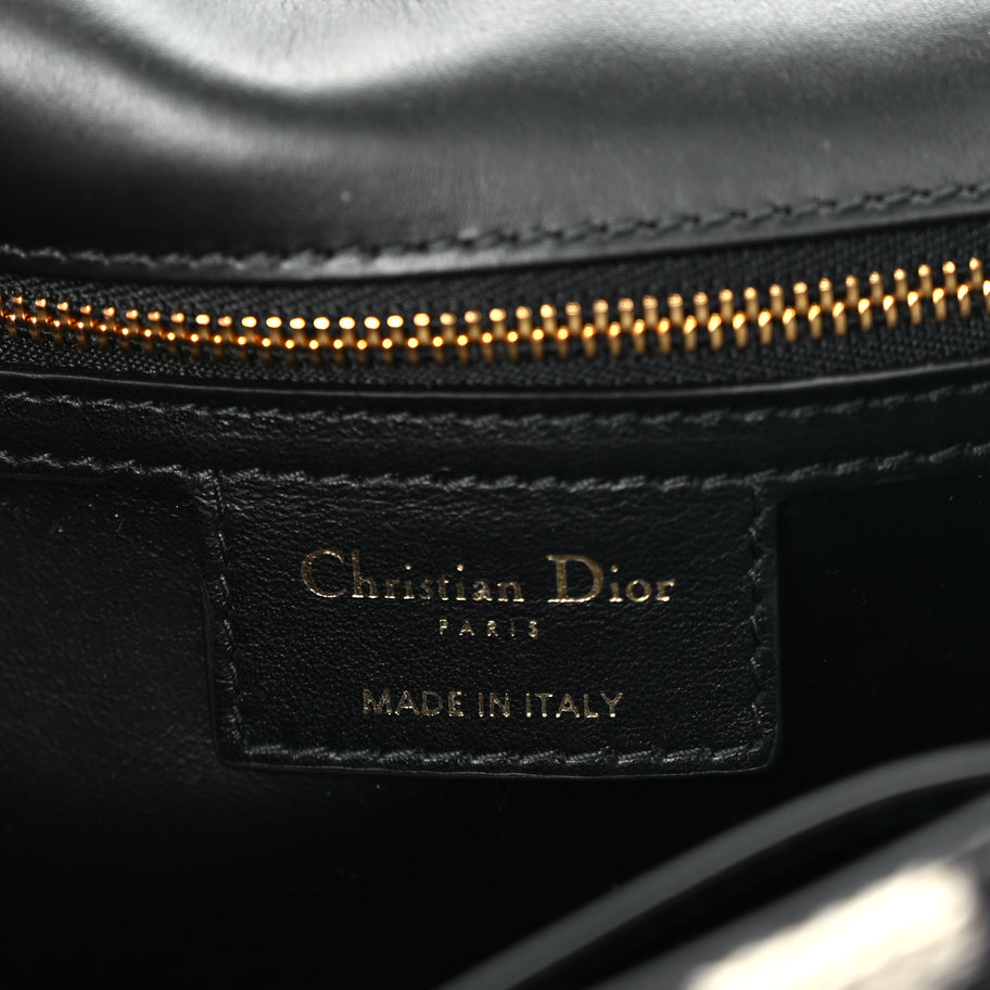 Christian Dior Technical Canvas Macro Houndstooth Medium Caro Bag Black White Image 5