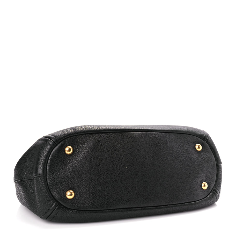 Prada Vitello Phenix Top Handle Bag Black Image 3