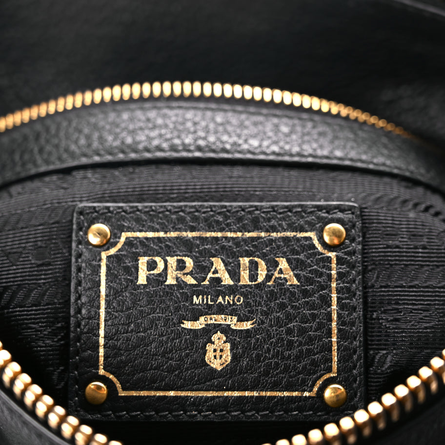 Prada Vitello Phenix Top Handle Bag Black Image 6