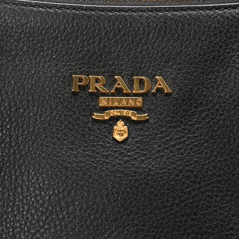 Prada Vitello Phenix Top Handle Bag Black Image 5
