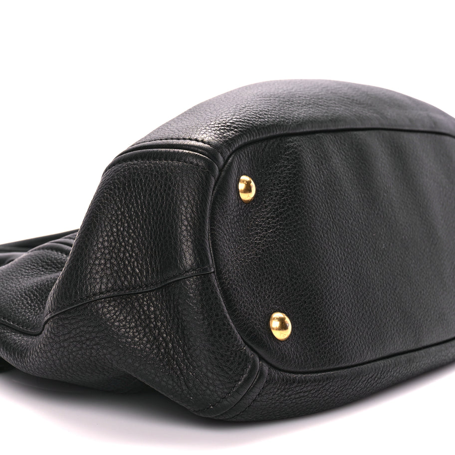 Prada Vitello Phenix Top Handle Bag Black Image 7