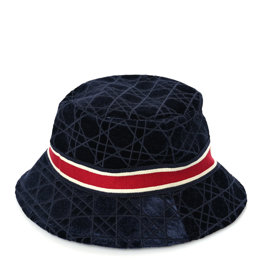 Christian Dior Velvet Cannage Bob Bucket Hat 57 Blue Image 6