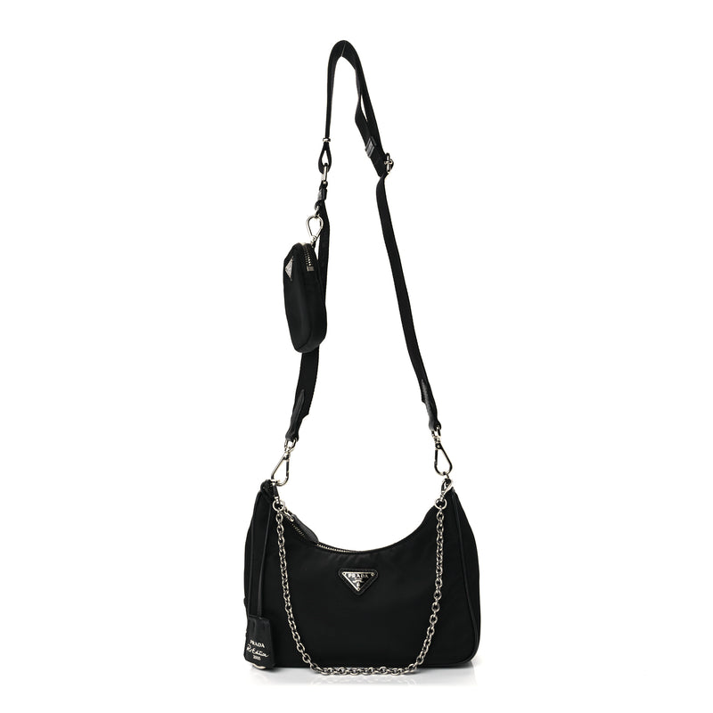  Prada Re-Nylon Saffiano Re-Edition 2005 Shoulder Bag Black