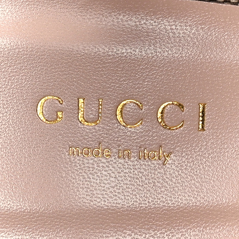 Gucci Monogram Nappa Chalotte Horsebit Ankle Strap 75mm Flatform Sandals 38.5  Beige Ebony Image 7