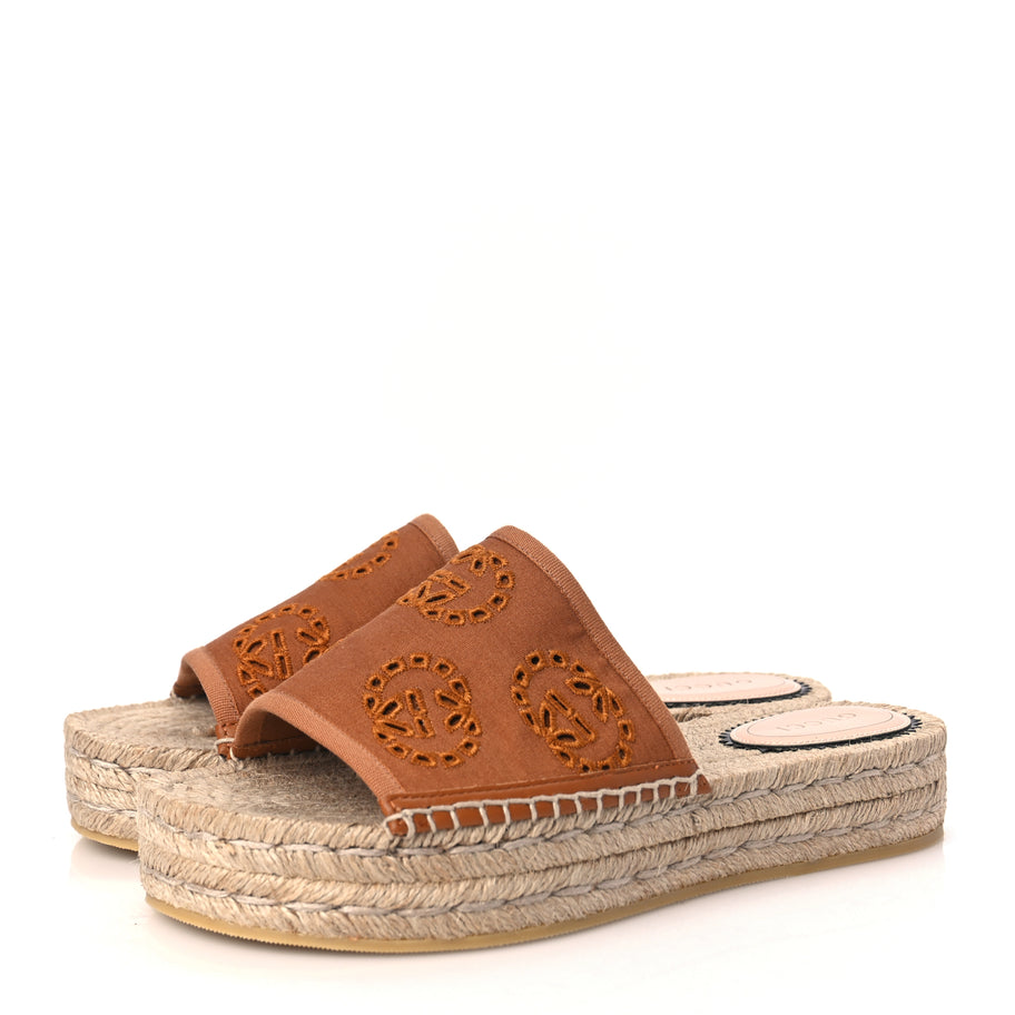 Gucci Canvas Interlocking G Damita Espadrille Sandals 38 Blondie Cognac Image 4
