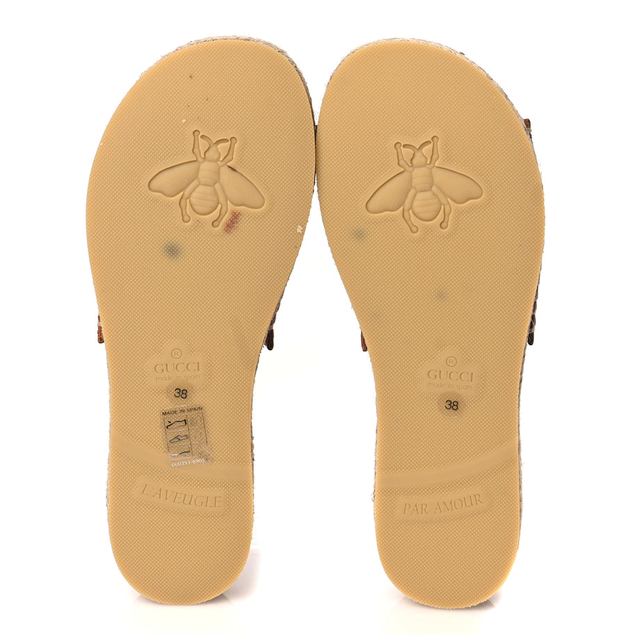 Gucci Canvas Interlocking G Damita Espadrille Sandals 38 Blondie Cognac Image 6