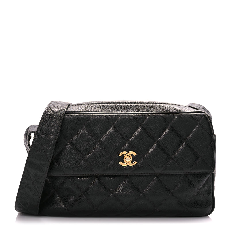  Chanel Caviar Quilted Flap Shoulder Bag Black