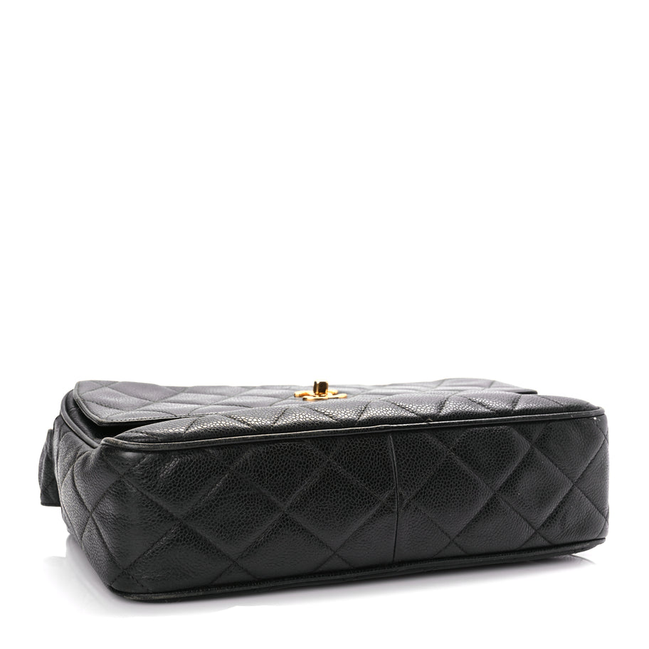 Chanel Caviar Quilted Flap Shoulder Bag Black Image 3
