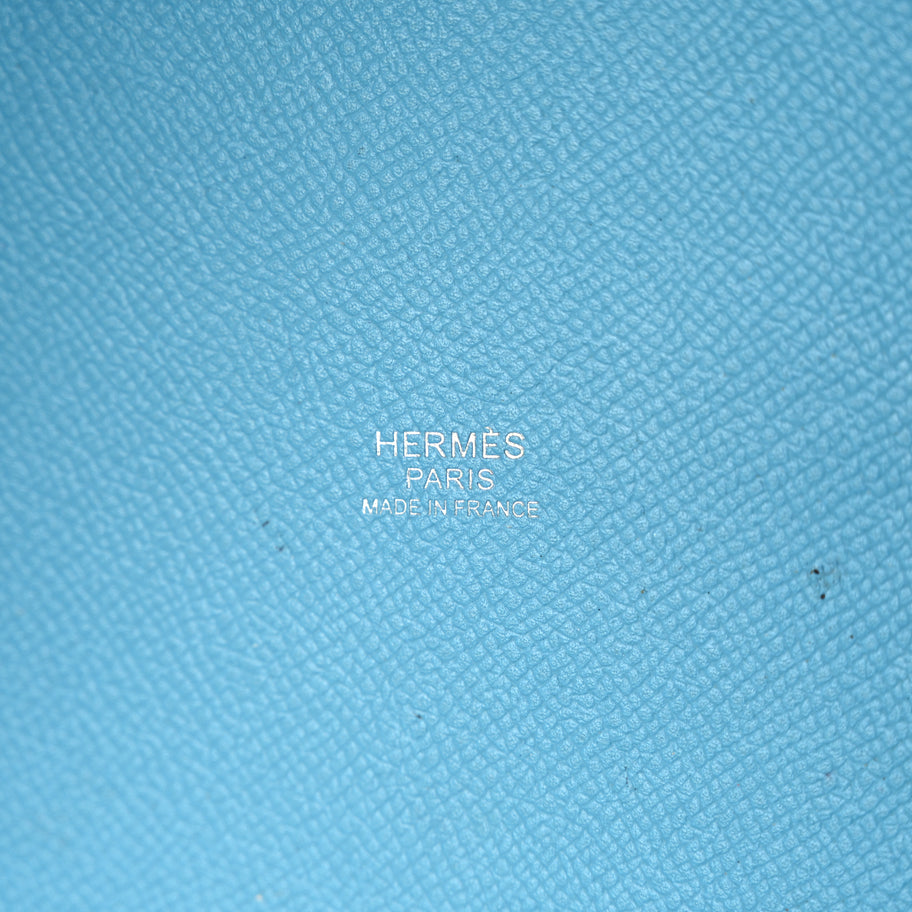 Hermes Epsom Tressage De Cuir Picotin Lock 22 MM Bleu du Nord Rouge Coeur Bleu du Nord Image 5