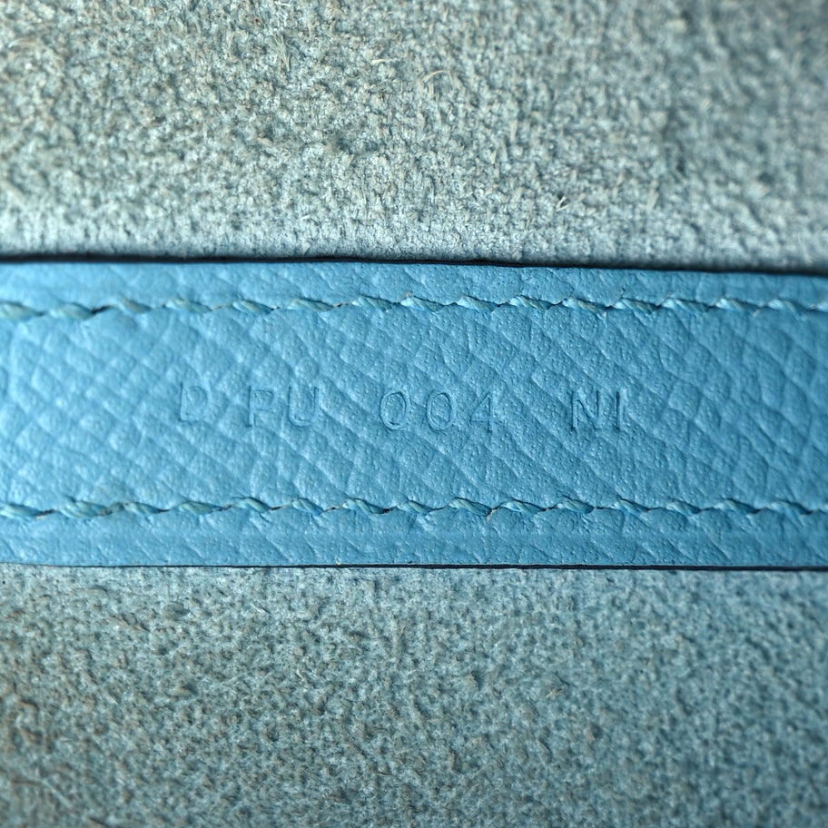 Hermes Epsom Tressage De Cuir Picotin Lock 22 MM Bleu du Nord Rouge Coeur Bleu du Nord Image 6