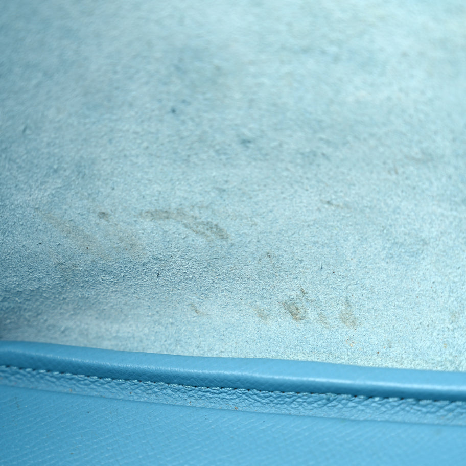 Hermes Epsom Tressage De Cuir Picotin Lock 22 MM Bleu du Nord Rouge Coeur Bleu du Nord Image 10