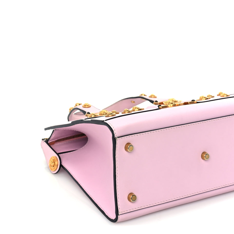 Versace Calfskin Medusa Stud Tribute Tote  Pink Image 7