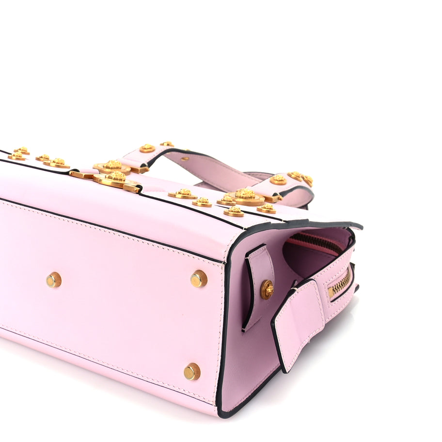 Versace Calfskin Medusa Stud Tribute Tote  Pink Image 8