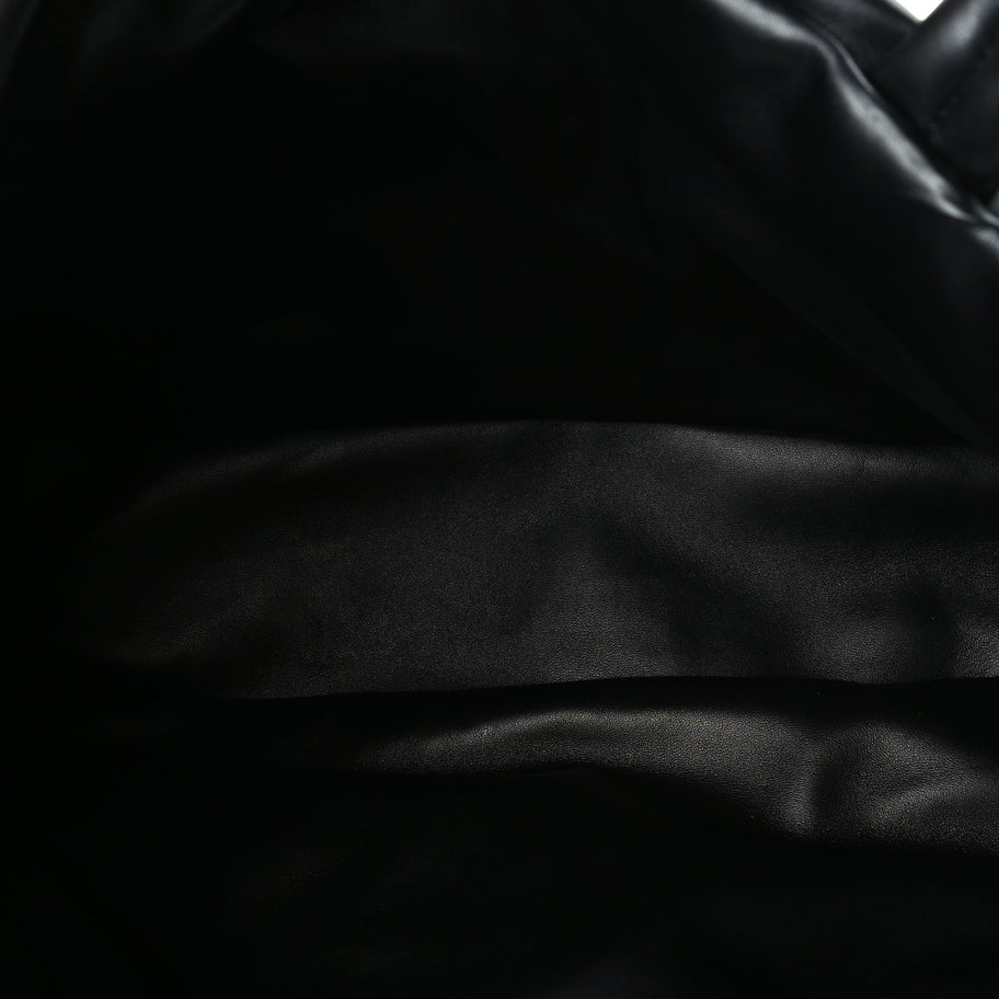 Saint Laurent Lambskin Wide Puffer Tote  Black Image 4