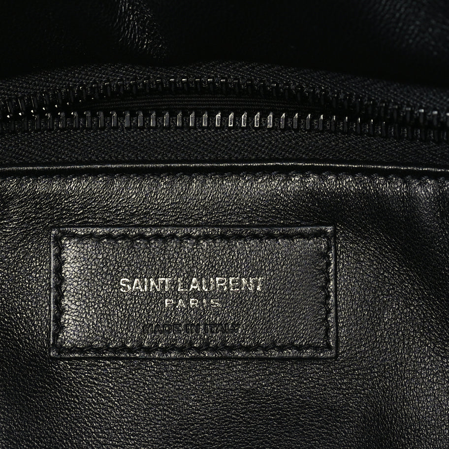 Saint Laurent Lambskin Wide Puffer Tote  Black Image 5