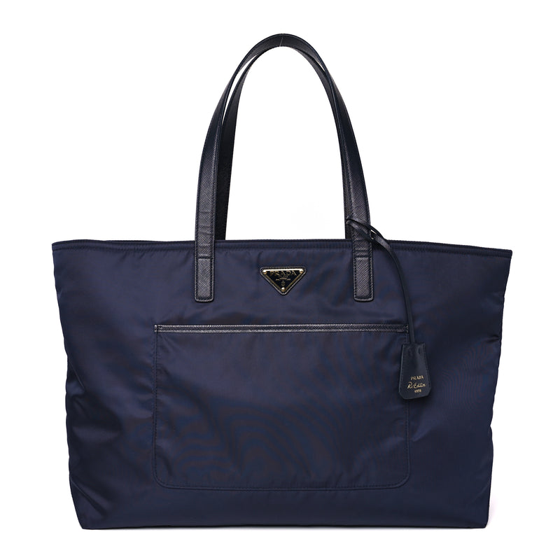  Prada Re-Nylon Saffiano Large Tote Baltico