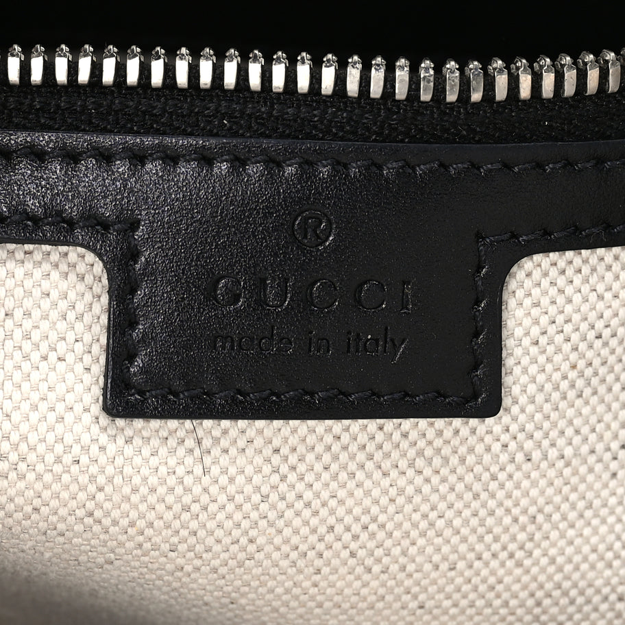 Gucci Calfskin GG Tennis Embossed Tote Bag Black Image 5
