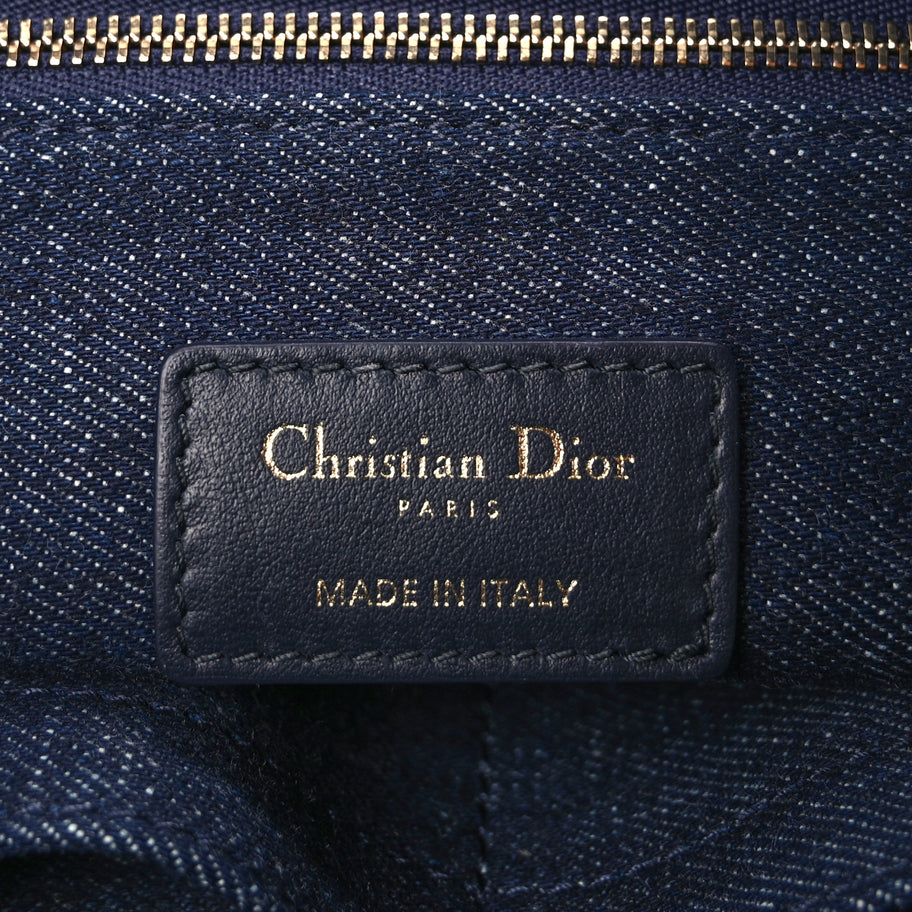 Christian Dior Canvas Calfskin Embroided Medium Miss Dior All Over Book Tote  Denim Multicolor Image 5