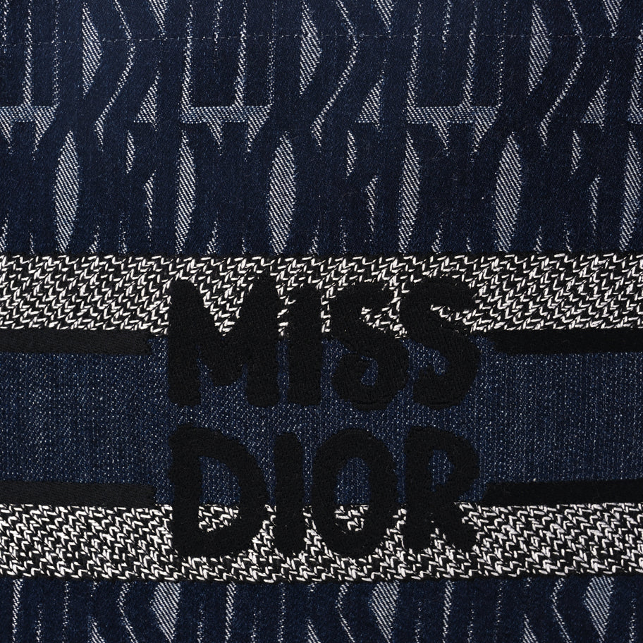 Christian Dior Canvas Calfskin Embroided Medium Miss Dior All Over Book Tote  Denim Multicolor Image 6