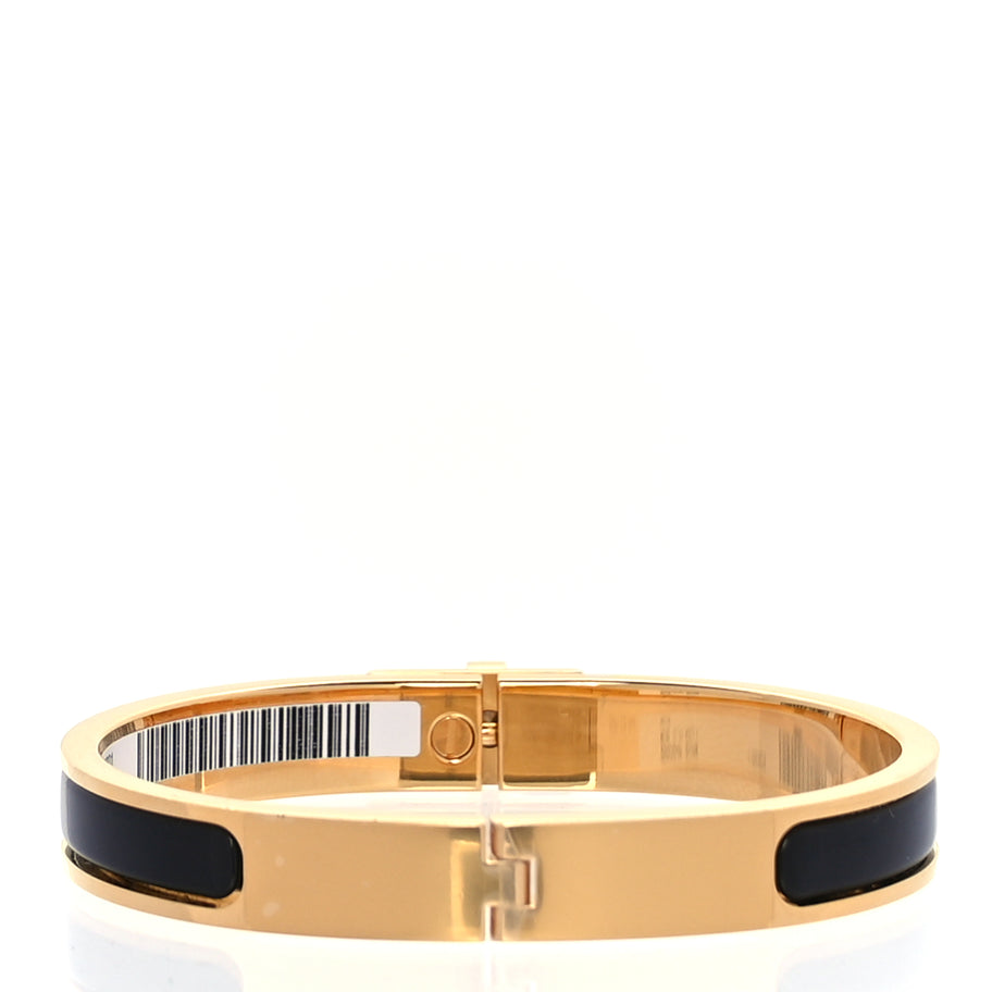 Hermes Enamel Mini Clic Kelly Bracelet PM Black Image 3
