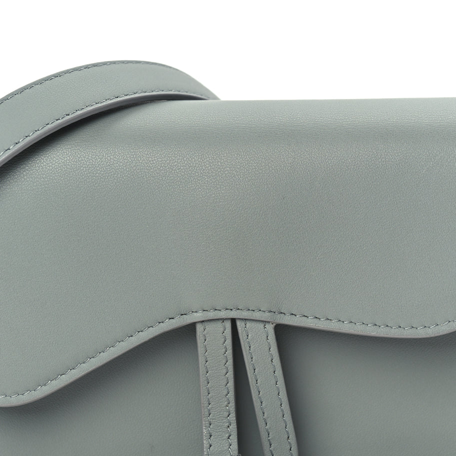 Christian Dior Ultra Matte Calfskin Saddle Belt Clutch  Grey Stone Image 6