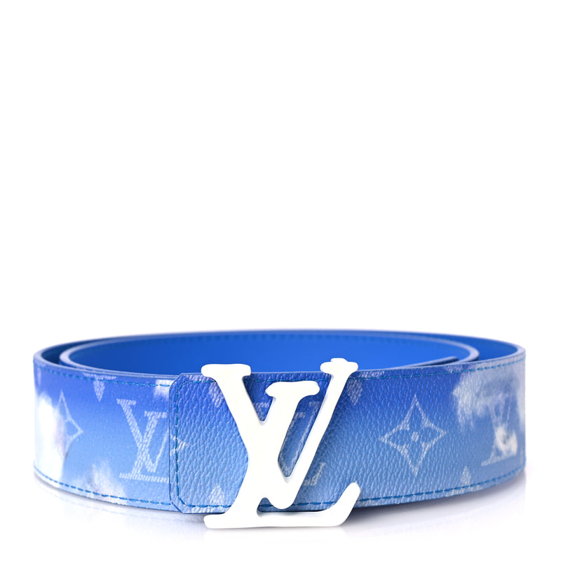  Louis Vuitton Monogram Clouds 40mm LV Initiales Belt 90 36 Blue