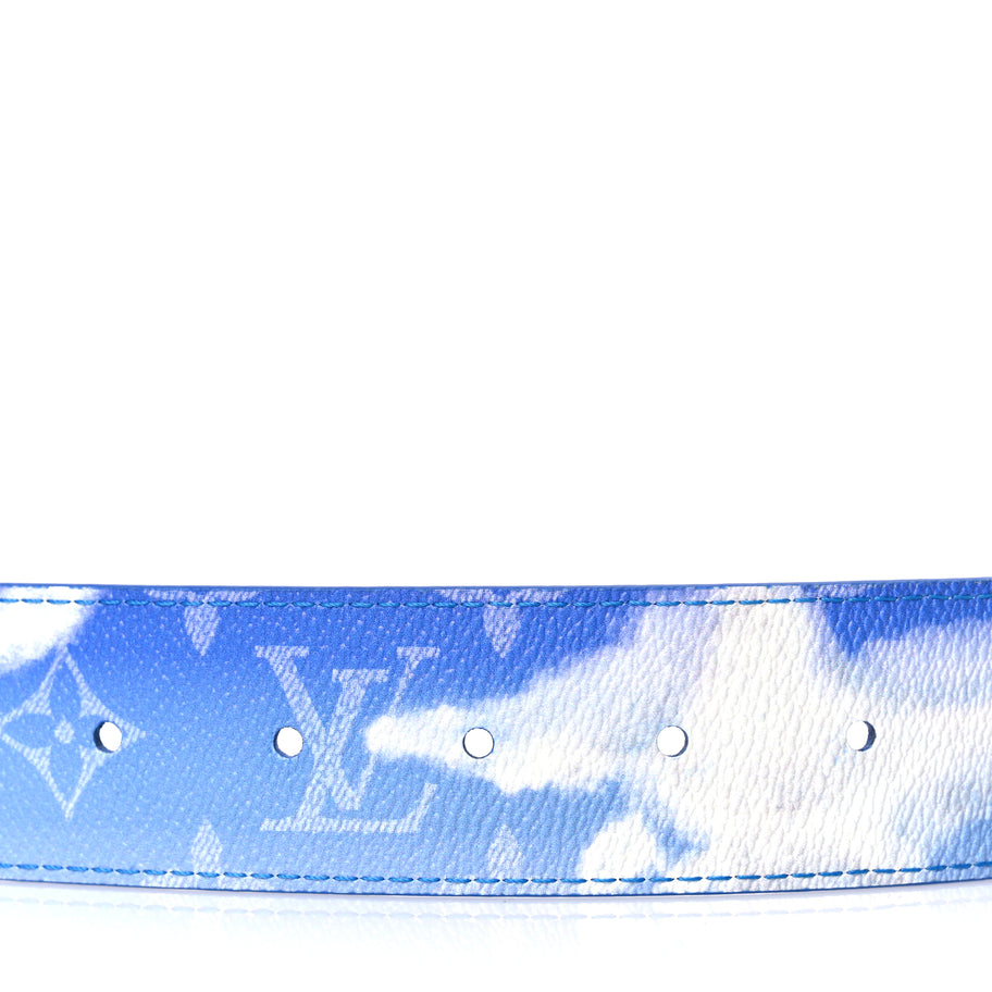 Louis Vuitton Monogram Clouds 40mm LV Initiales Belt 90 36 Blue Image 5