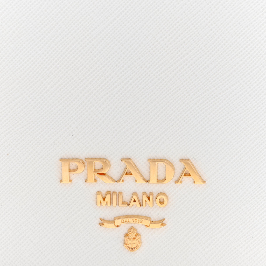 Prada Saffiano Chain Shoulder Bag  White Image 6