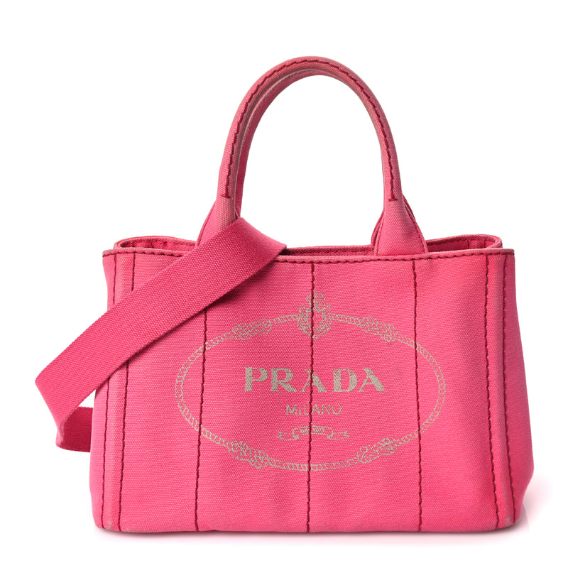  Prada Canapa Small Logo Tote Peonia Peonia