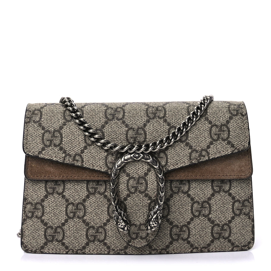 Gucci GG Supreme Monogram Super Mini Dionysus Shoulder Bag  Taupe Image 1