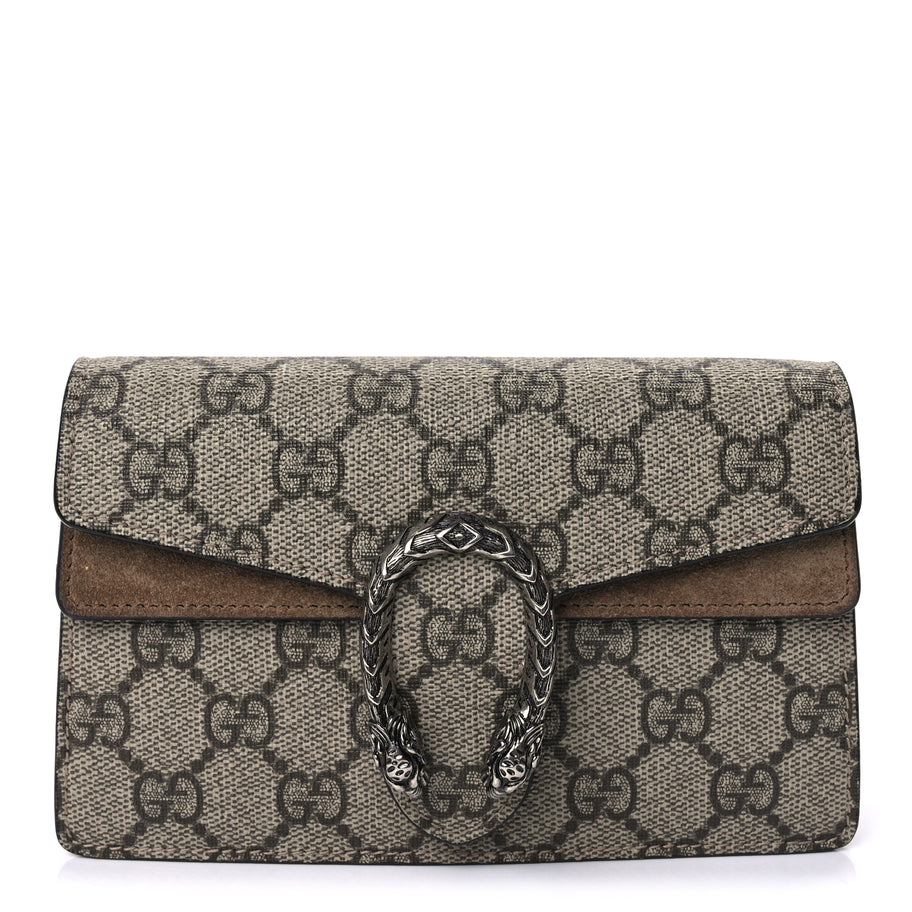 Gucci GG Supreme Monogram Super Mini Dionysus Shoulder Bag  Taupe Image 6