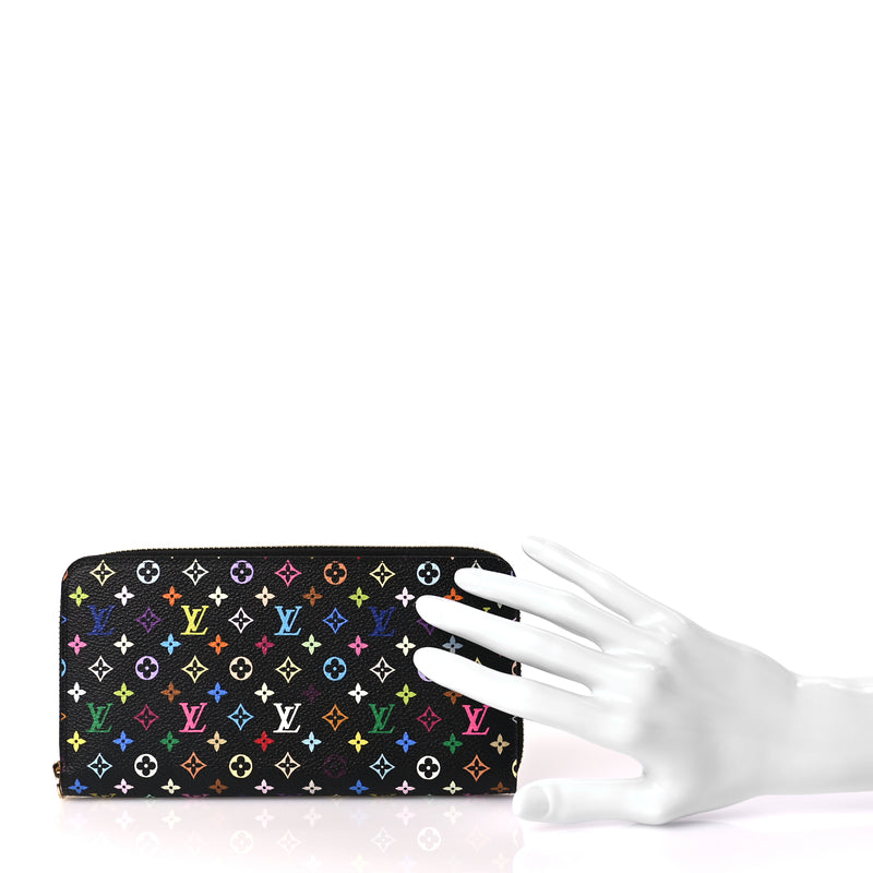  Louis Vuitton Monogram Multicolor Zippy Wallet Black Grenade