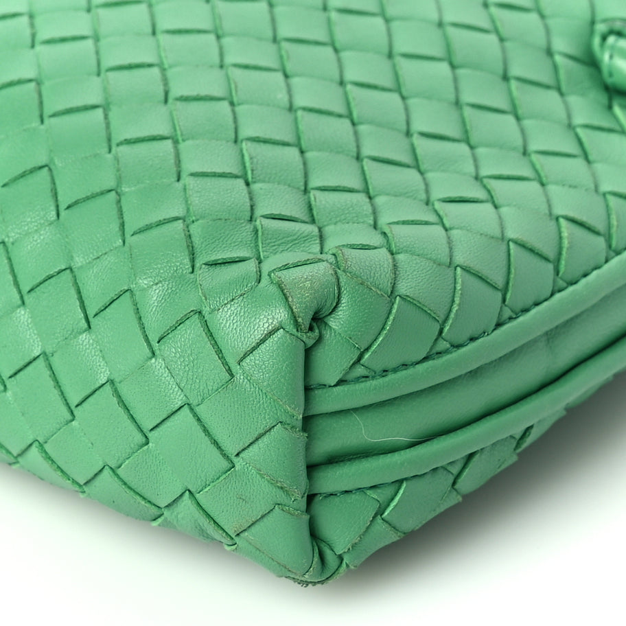 Bottega Veneta Nappa Intrecciato Nodini Crossbody Messenger Green Image 8