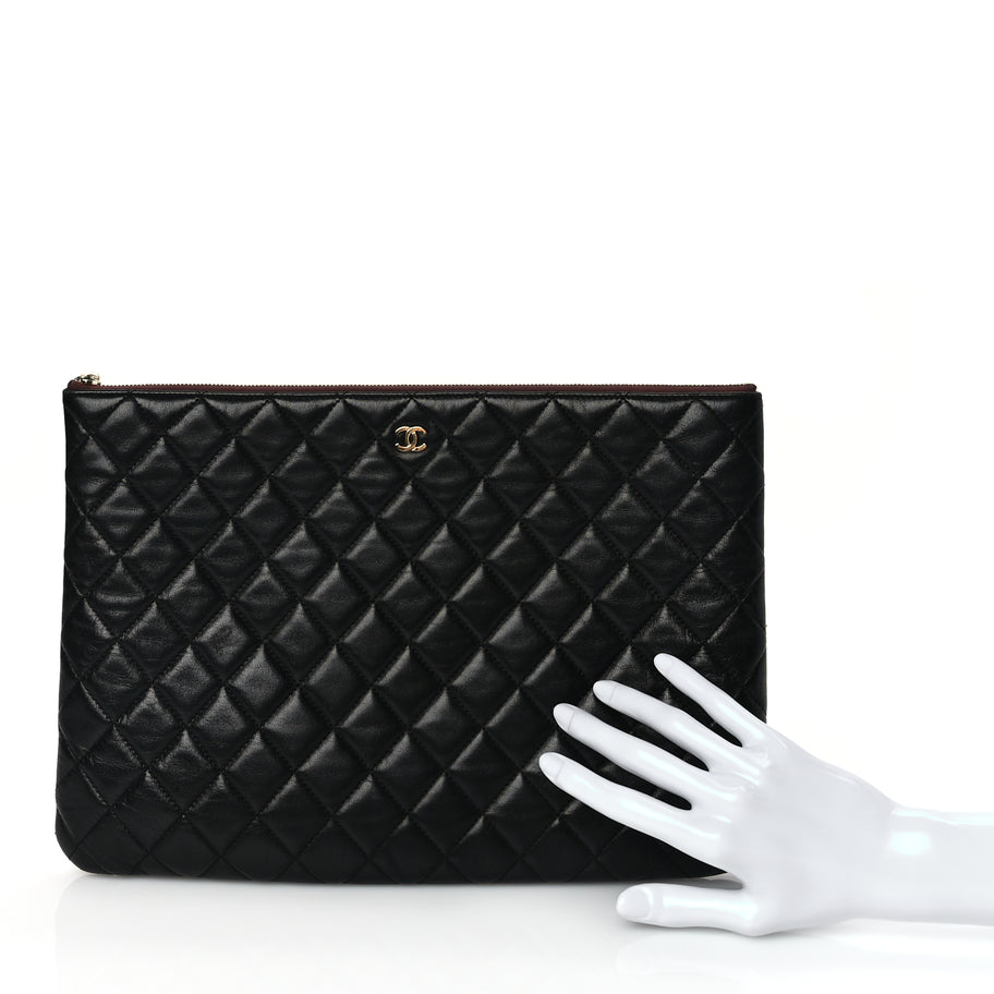 Chanel Lambskin Quilted Large Case Black Image 2