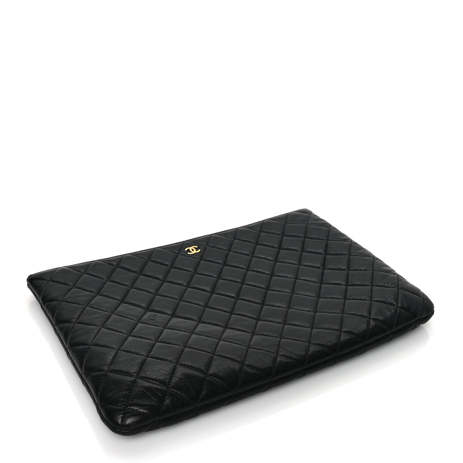 Chanel Lambskin Quilted Large Case Black Image 4