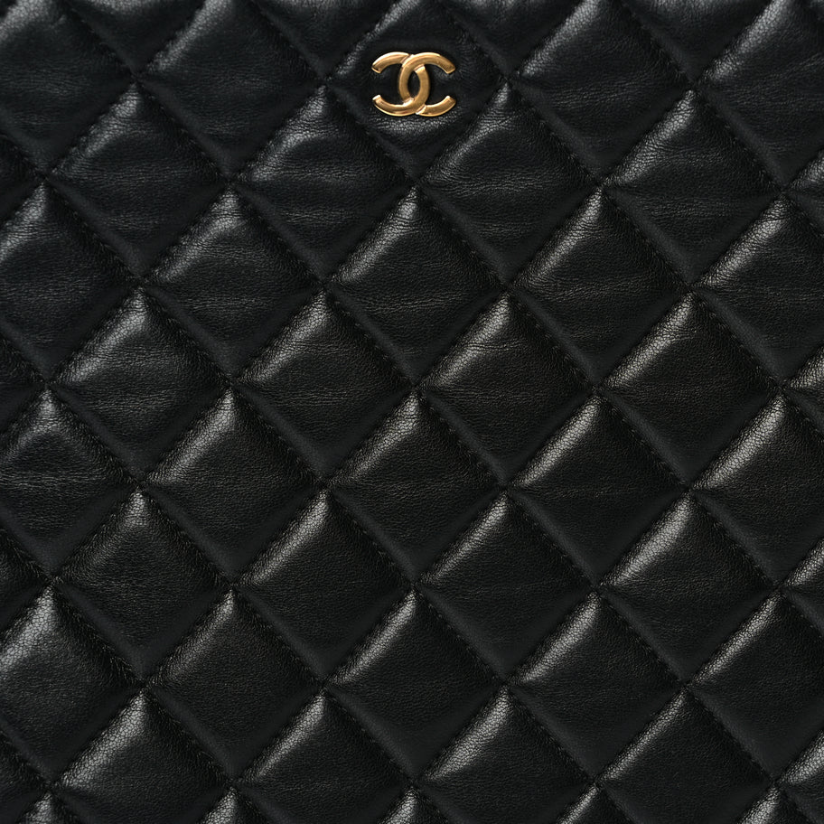 Chanel Lambskin Quilted Large Case Black Image 8
