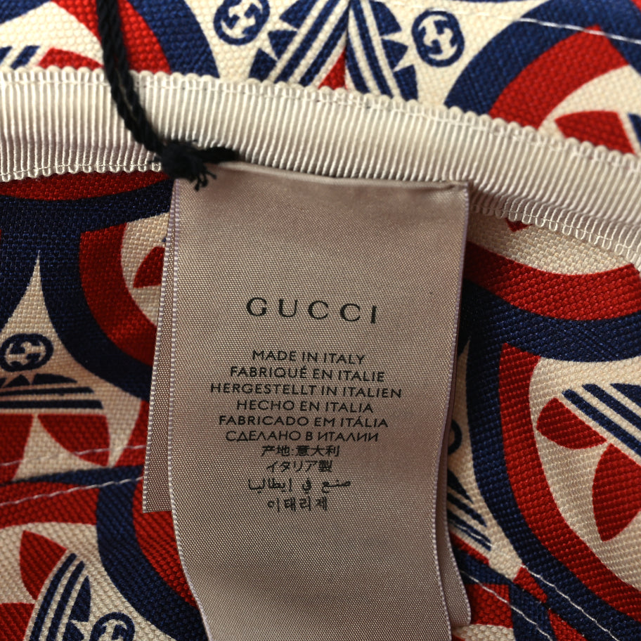 Gucci X ADIDAS Canvas Trefoil Interlocking G Bucket Hat M Red White Blue Image 8