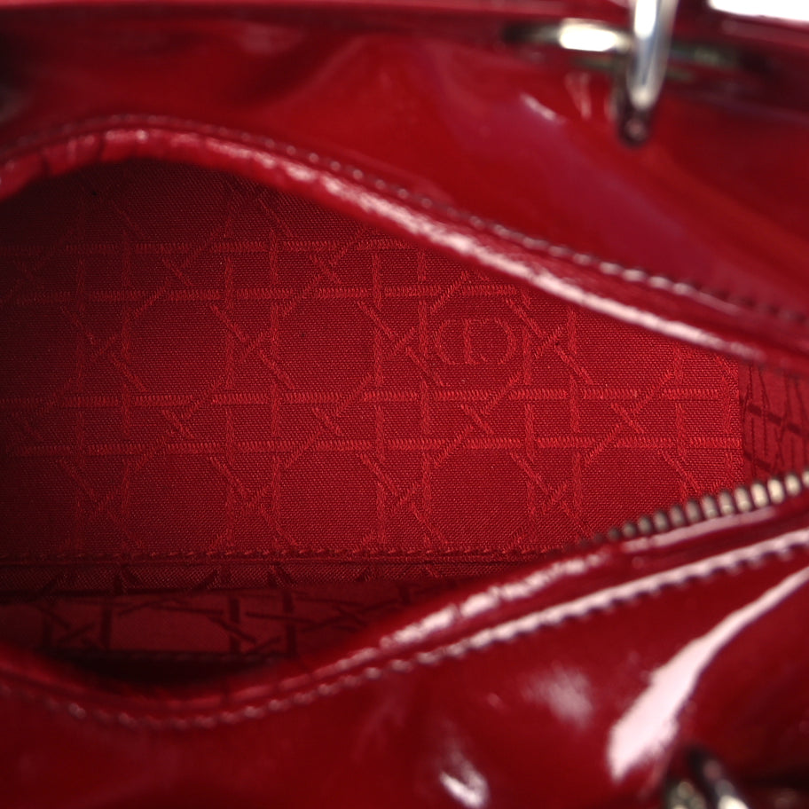 Christian Dior Patent Cannage Medium Lady Dior Red Image 4