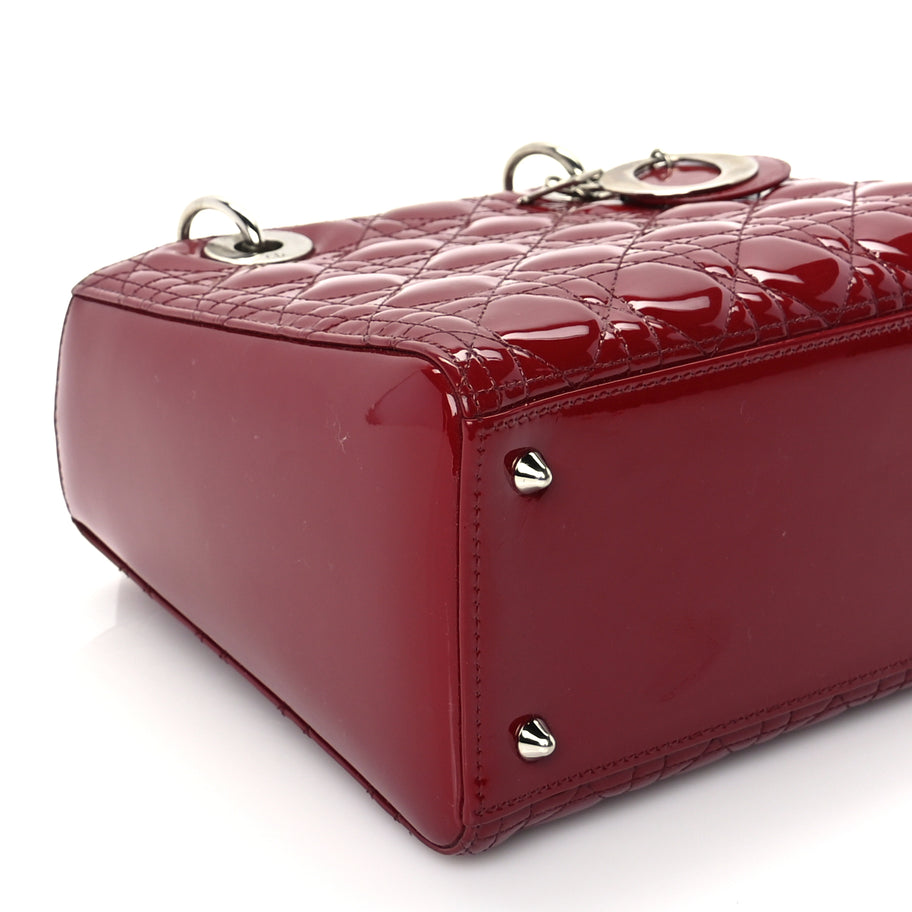 Christian Dior Patent Cannage Medium Lady Dior Red Image 7
