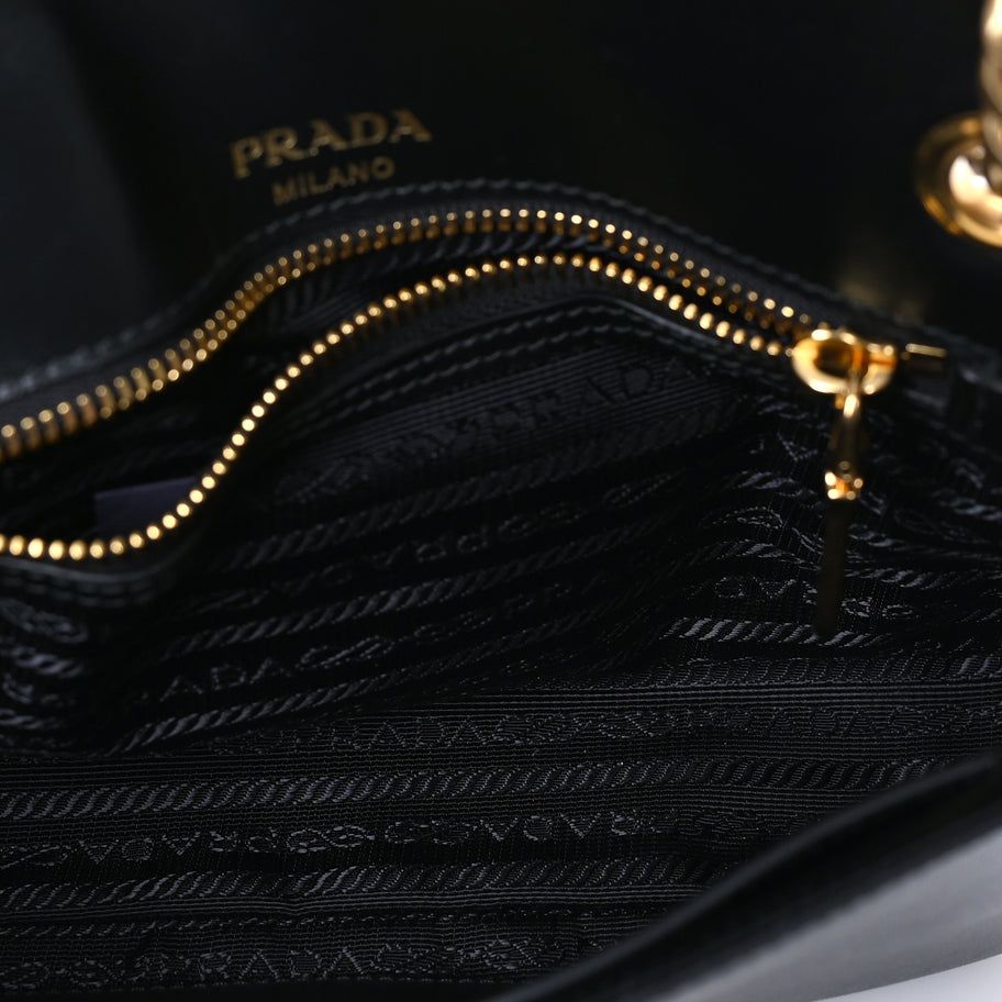 Prada Saffiano Flap Shoulder Bag Black Image 4