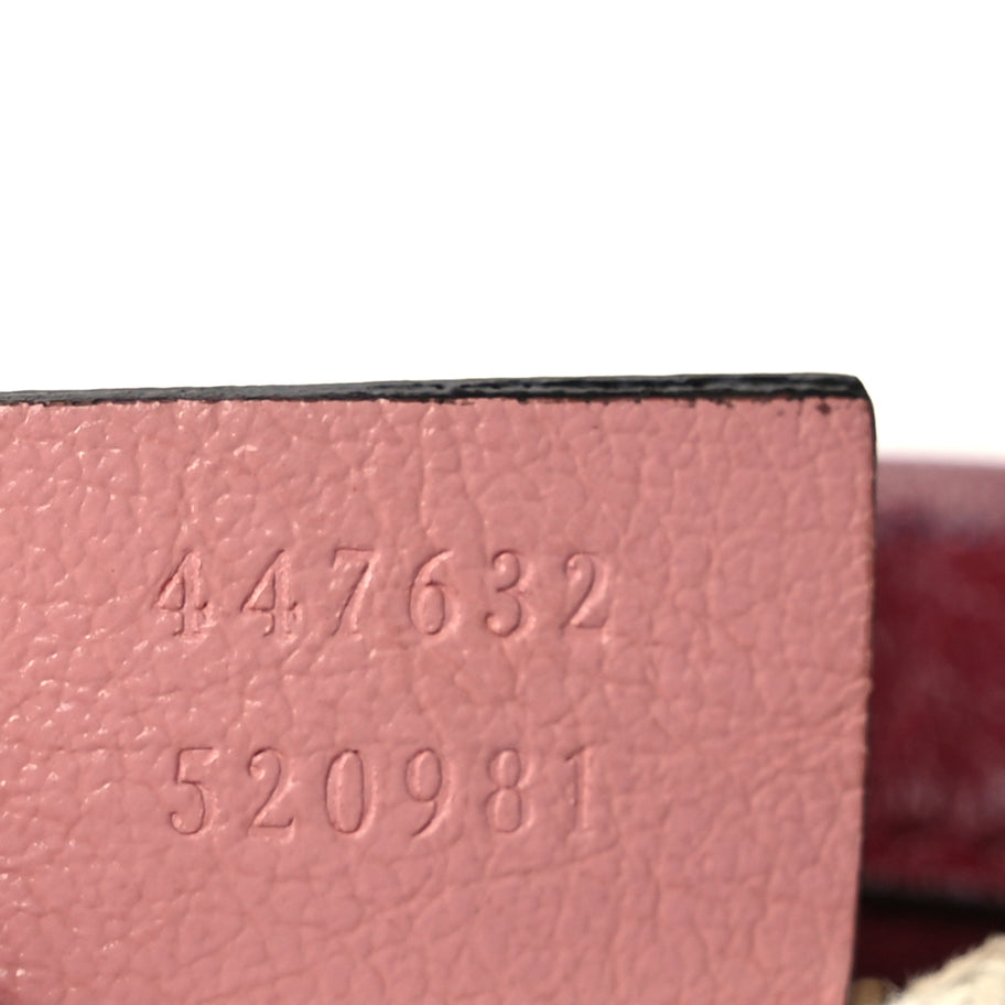 Gucci Azalea Calfskin Enamel Matelasse Diagonal Small Torchon GG Marmont Chain Shoulder Bag New Cherry Red Wild Rose Image 6